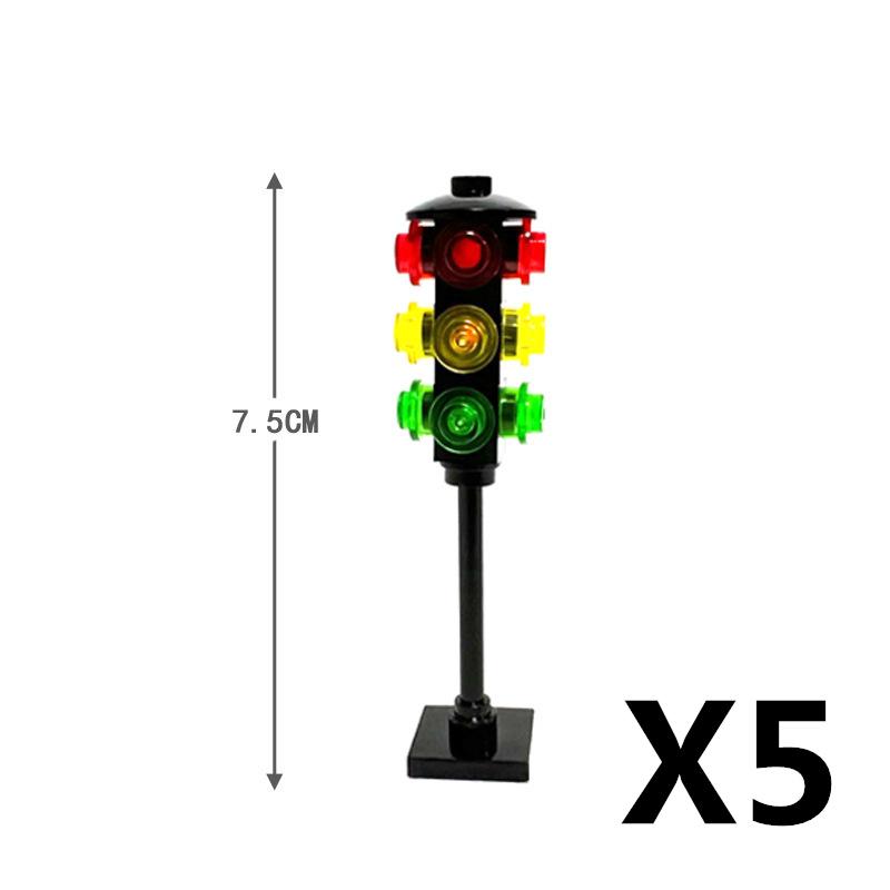 MOC DIY Accessori Parti Piastra Scena Città Blocchi da Costruzione Tronco d'Albero Recinzione Ringhiera Lampione Stradale Semaforo Base Giocattolo A037