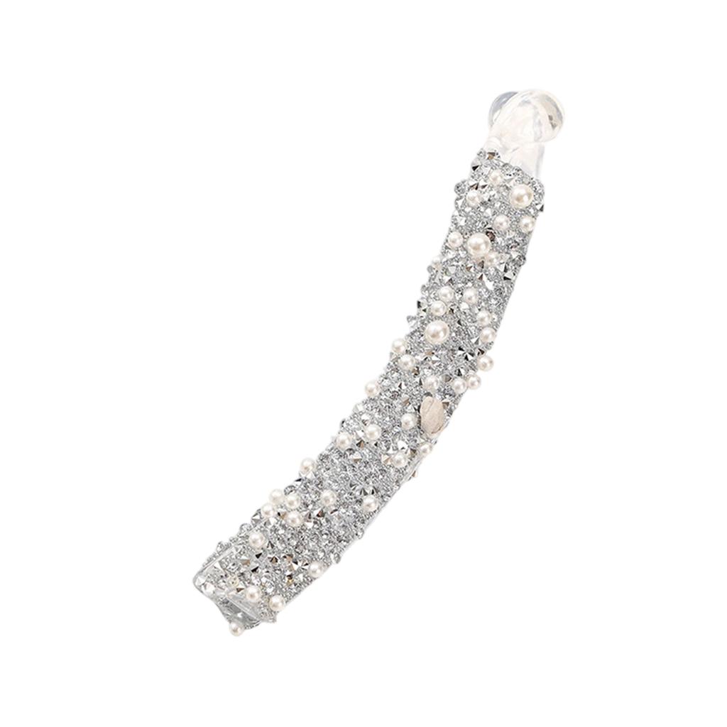 Rhinestone Beads Banana Hair Clips Vintage Fishtail Design Ponytail Holder Hair Decoration For Thick And Fine Hair