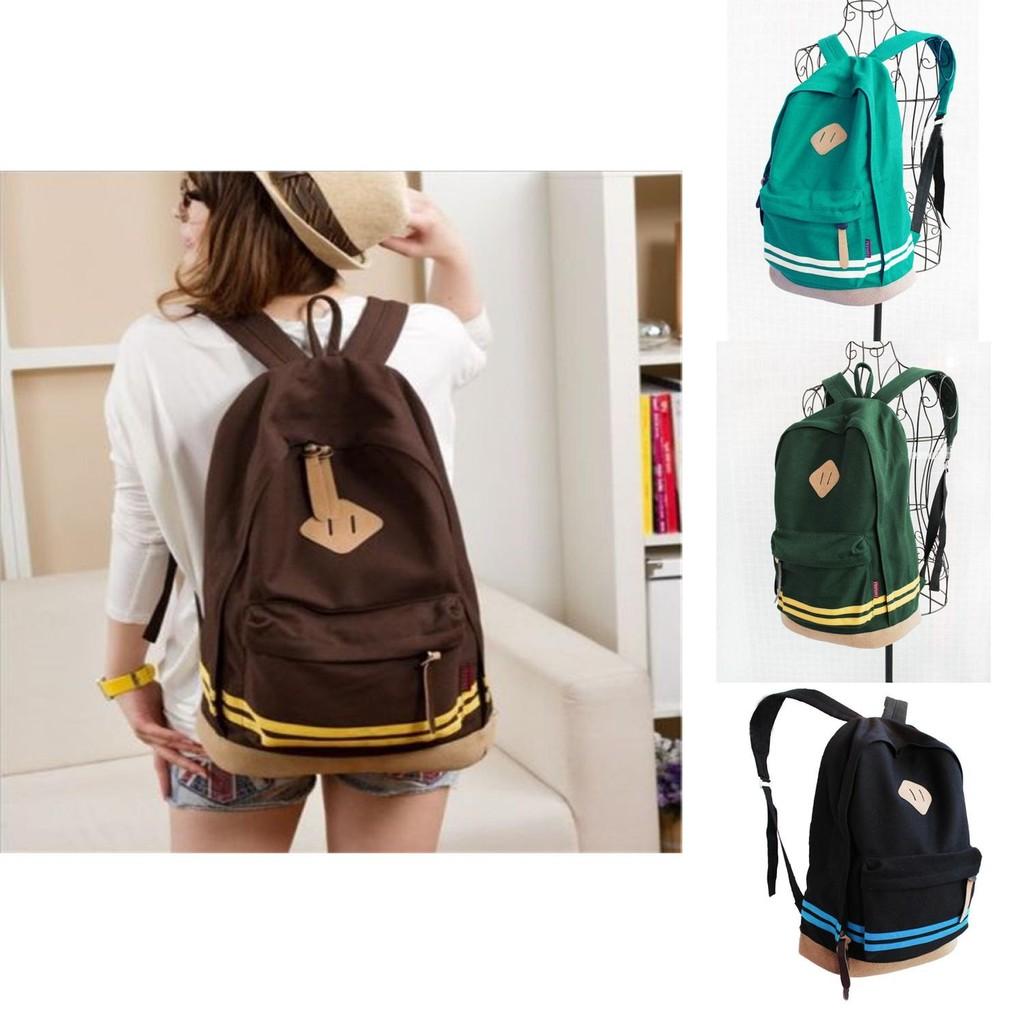Womens Splicing Canvas Backpack With Breathable Wearresistant Design For Education