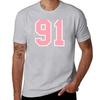 Pinky 91 Number Ninety-one Girls Jersey T-Shirt for a Boy Vintage Graphic Tee Clothing for Men