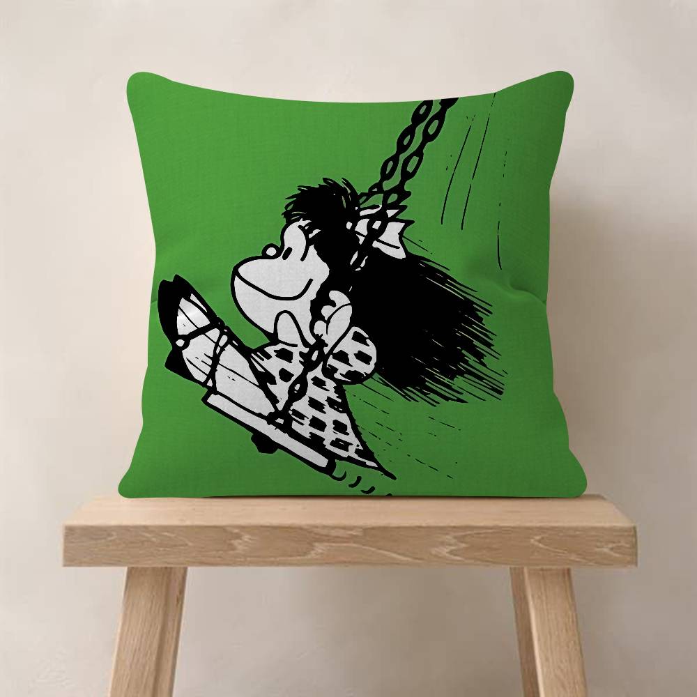 Cartoon M-Mafalda Pillow Gift Home Office Decoration Bedroom Sofa Car Cushion Cover Case 45x45