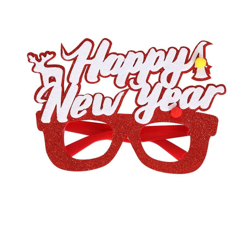 Red Santa Claus Eyeglasses Christmas Decorative Glasses Party Decorations Christmas Frame Glasses