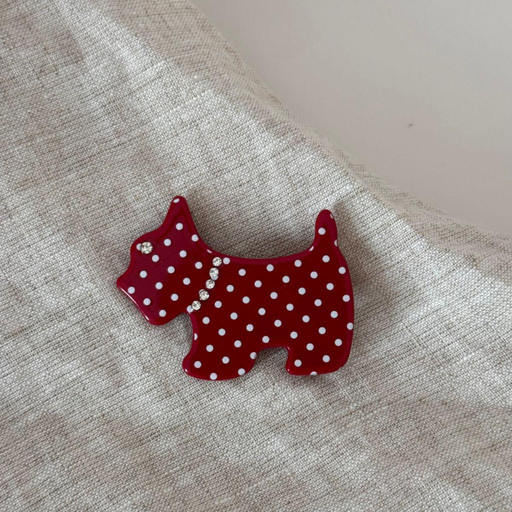 Korean Retro Polka Dot Fan-Shaped Acetate Hair Claw Clip