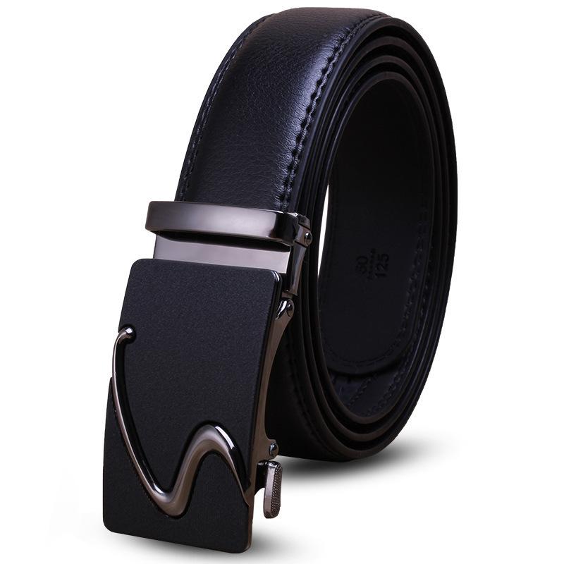 Cintura da Uomo in Vera Pelle con Fibbia Automatica - Design Casual e alla Moda in Pelle Bovina