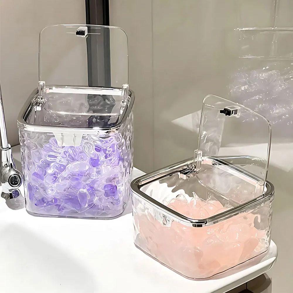 Thicken Laundry Pods Container Acrylic Desktop Trash Can New Clear Storage Box