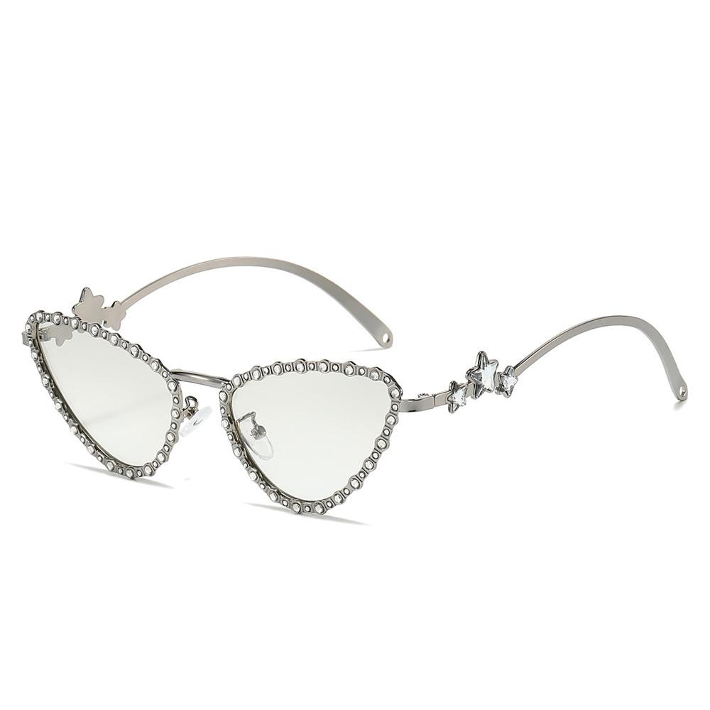 

JYL TS Sunglasses Cat Eye Diamond Star Triangle INS/3764 B-7548 грушевий
