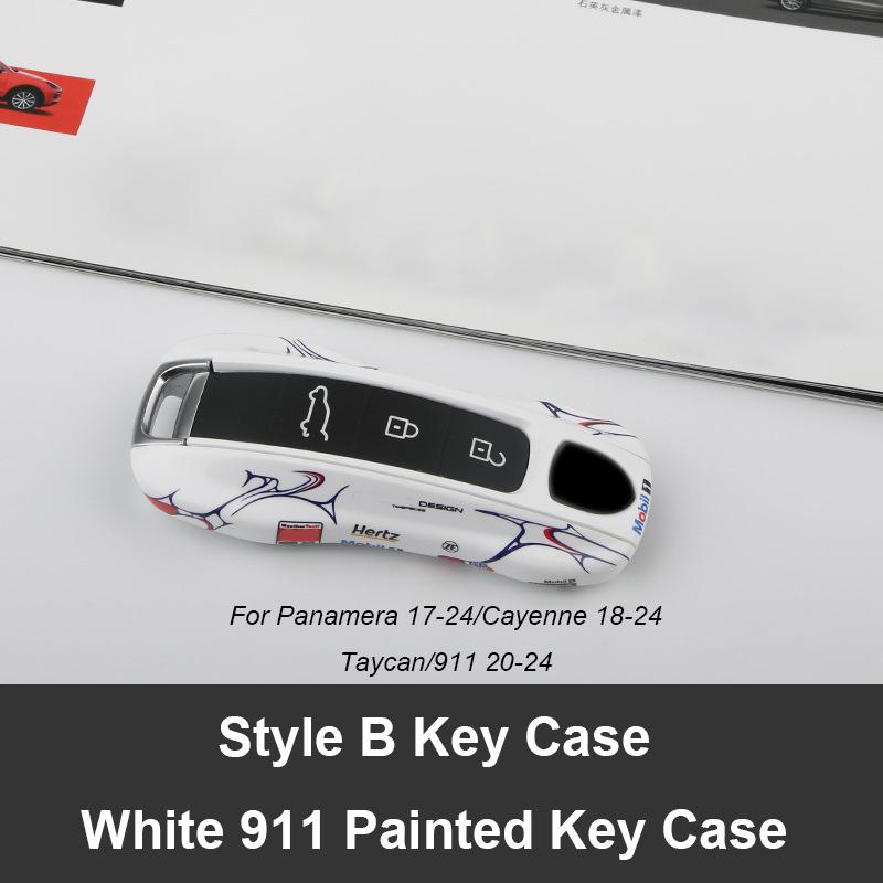 For Porsche Panamera Cayenne Macan 718 Cayman Boxster 911 Taycan Car 92 Track Key Case Protective Shell Remote Control Fob Cover