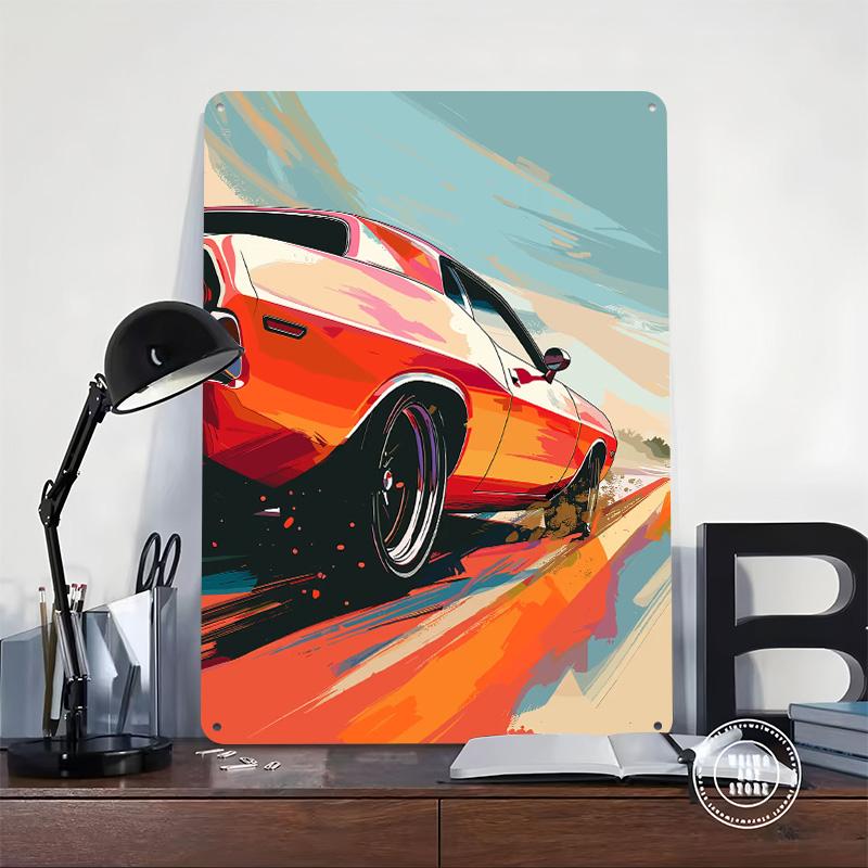 Classic Muscle Car Metal Poster Customized Wall Art Retro Vintage Tinplate Signs for Man Cave Mancave Decoration Room Coffee Bar