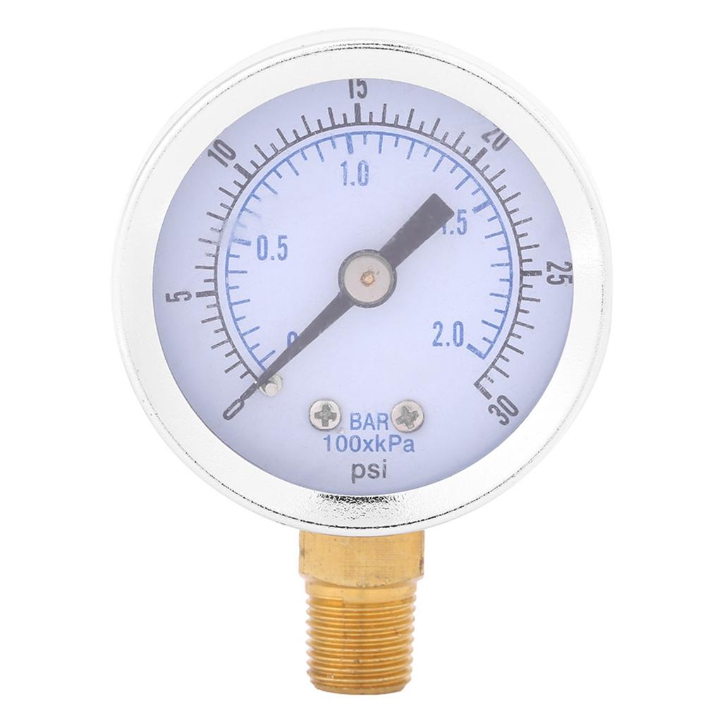 030psi 02bar Mini Dial Water Oil Compressor Meter Hydraulic Pressure Gauge