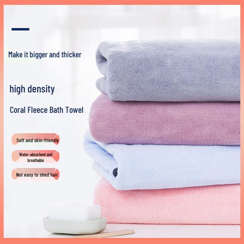 Bardzo duży ręcznik kąpielowy z polaru koralowego 90x180 - Gruby, chłonny, z możliwością personalizacji dla dorosłych, salonów i do użytku domowego