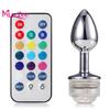 Mizz Zee Metal Bead Remote Anal Plug Dilator měnící ovládání barvy LED světla