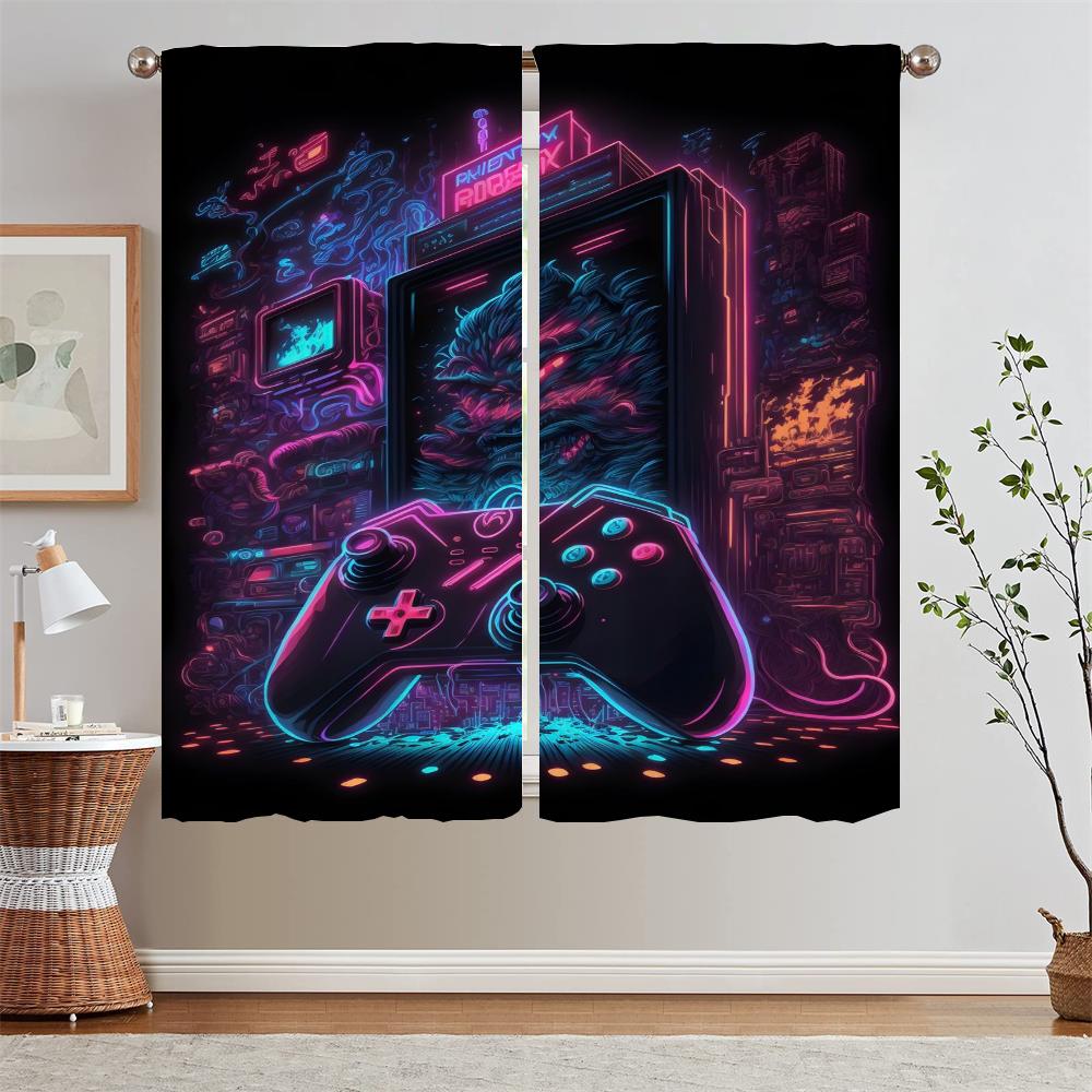 

Шторы Play Station Жалюзи Кухонные шторы для дверей Оконная штора Украшение гостиной Тюль на кухне Щупальца Жалюзи W50xH70cmx2pcs-CL