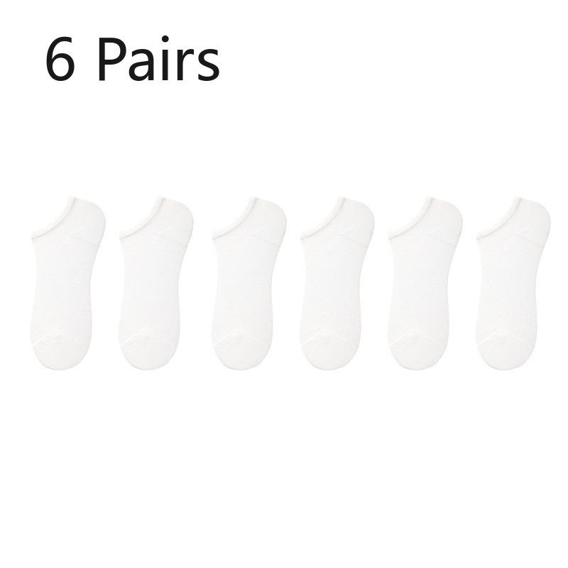 6 Pairs of Summer Sweat-absorbing Thin Breathable Short Socks Mesh Socks Female Summer Thin Bamboo Fibre Socks Women's Models