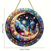Ramadan Eid Acrylic Hanging Ornament Colorful Circular Islamic Decor for Home Garden Outdoor Eid al Fitr Mubarak Festival Gift