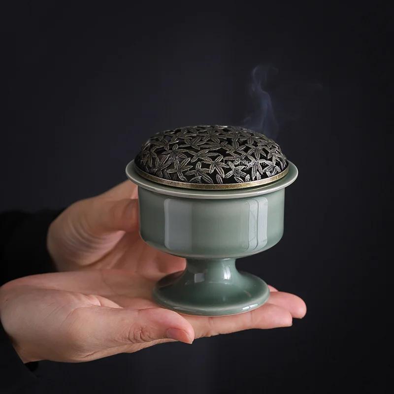 Ceramic Incense Burner Indoor Sandalwood Agarwood Incense Censer Tea ceremony Table Decoration Worship Buddha Sacrifice Articles