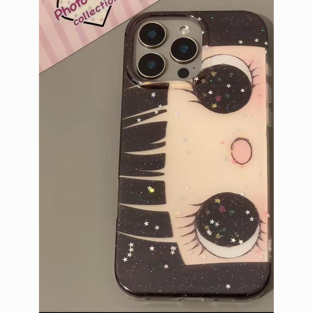 Trendy Big Eyes Cute Girl Phone Case For IPhone 17 Air 16 15 14 Plus 13 12 11 Pro Max Shockproof Durable Impact Resistant Cover