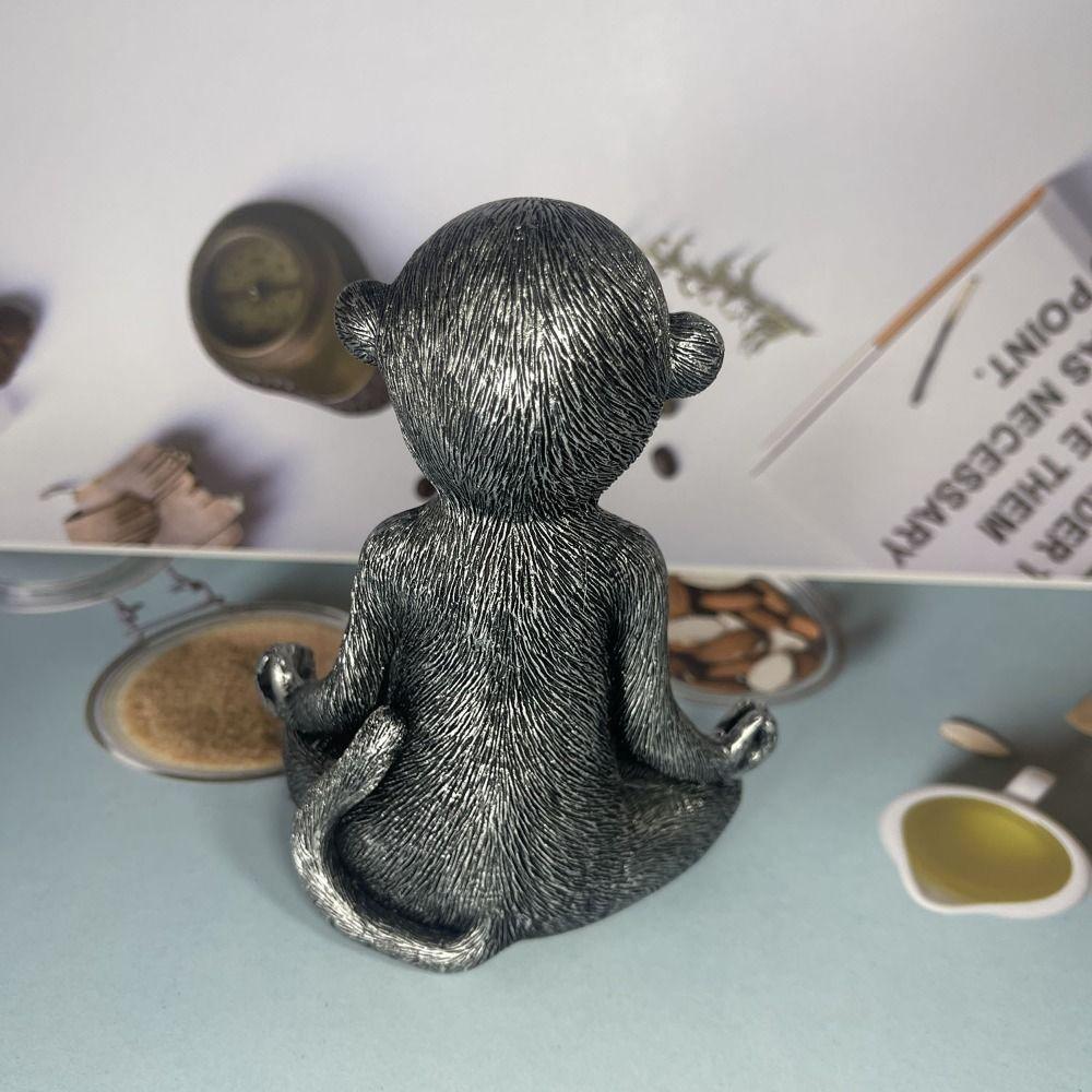 Unique Monkey Figurine Resin Animal Miniatures Sculpture Monkey Statue  Living Room