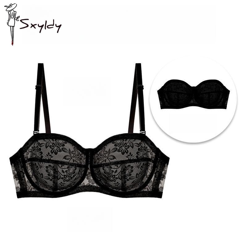 Reggiseno senza spalline ultrasottile da donna sexy con ferretto push-up