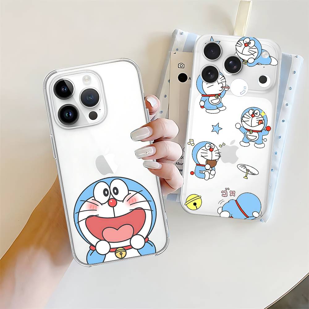 Anime Cute D-Doraemon-S Phone Case For Iphone 17 16 15 11 13 14 Pro Max 7 8 Plus X Xr Xs Max Se2020 12mini Transparent Cover