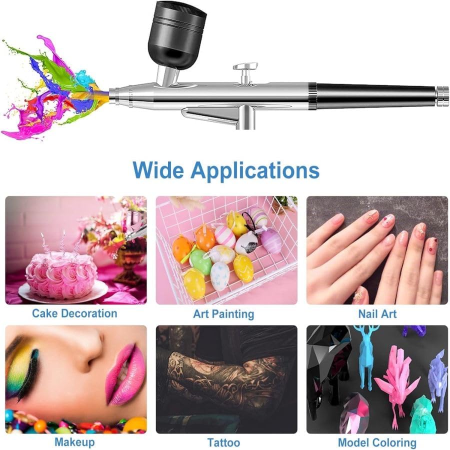Aepto Airbrush for Nails Cordless Portable Airbrush Kit with Compressor 2 Levels 36 Psi High Pressure Rechargeable Air Brush Machine with 0.3mm
