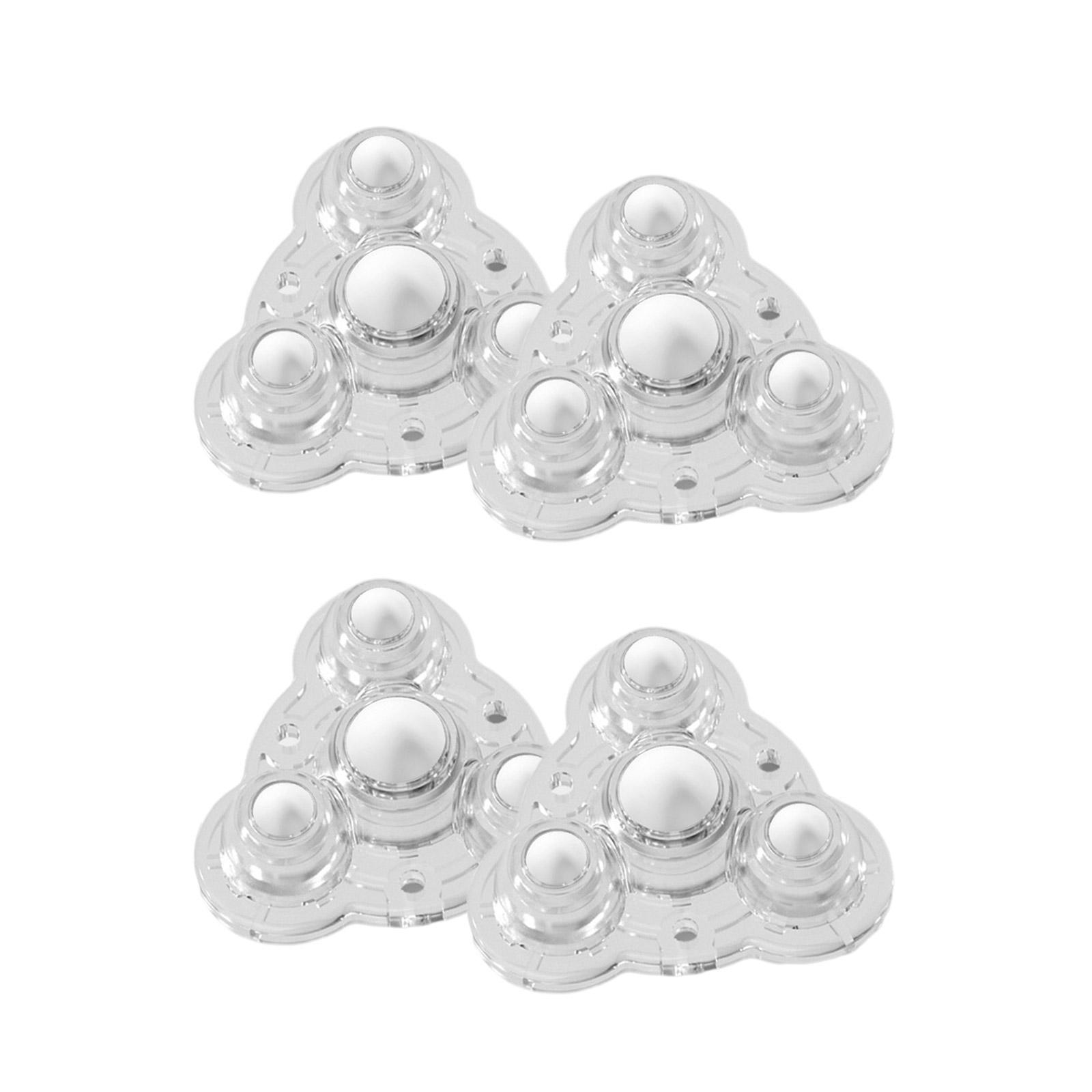 

Pack Of 4 Nylon Not Drill Wheel Adhesive Furniture Base Casters with 360 Degree Rotates Designs Furniture Rollers set прозорий