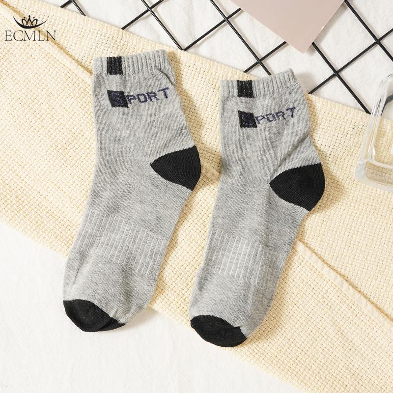 5 Pairs Men's Mid-tube Socks Trendy Casual Sports Sock Male Breathable Comfortable Sweat-absorbent Solid Socks