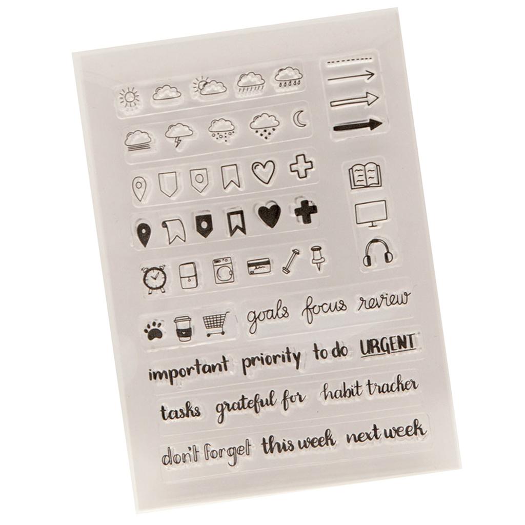 Silikonové razítko Znamení počasí Průhledné razítko Slova času Průhledné razítko pro Scrapbooking Album Dekorace do deníku