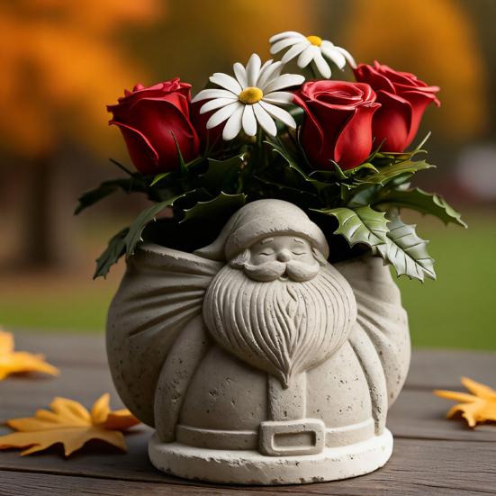 Christmas Santa Claus Epoxy Mold Small Item Storage Candle Container DIY Casting Mold Reusable Holiday Decor