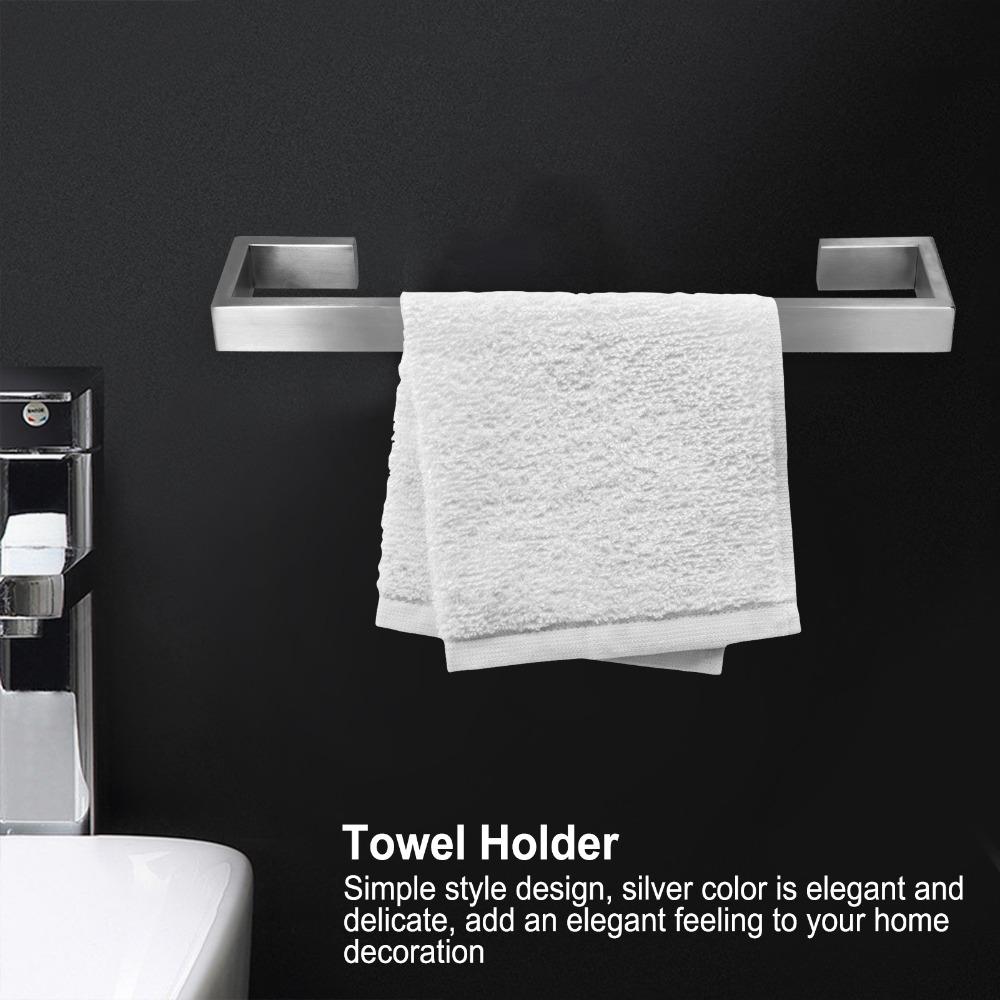 Silver Towel Holder Wall Mounted Towel Bar Durable Towel Rack Bathroom Kitchen Balcony