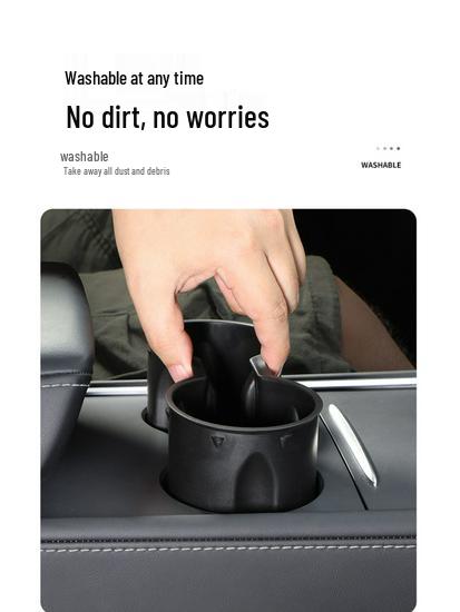 Silicone Cup Holder Mat & Storage for Tesla Model 3/Y Console