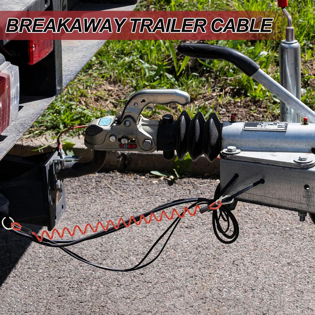 PATIKIL 5ft Breakaway Trailer Cable Trailer Brake Away Cable Safety Cable Strap for RV