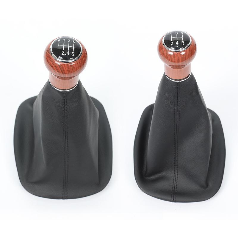 5/6 Speed Wood Grain Gear Shift Knob & Dust Boot for Volkswagen Passat B5 1996-2005 - Transmission Lever Durable Car Accessories