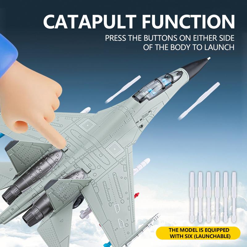 Die-Cast Fighter Jet Toy for boys, Pull-Back Alloy Aircraft Model with Light  Sound, for Birthday and Christmas party gifts