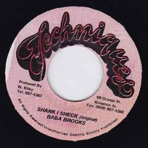 

7inch Record BABA BROOKS / WINSTON WRIGHT - Shank I Sheck / My Girl NONE Techniques Jamaica Reggae, Ska & Dub Used