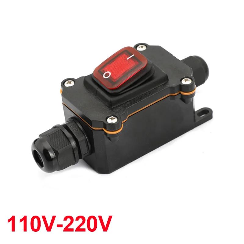 Inline napájecí kabel 110V-220V 12V-24V Námořní kolébkový spínač Zapnuto Vypnuto Vodotěsná propojovací skříňka IP67 20A Vysokoproudý konektor Venkovní