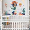 Cartoon Underwater Creatures and Mermaid Bathroom Home Decoration and Beautification Stickers