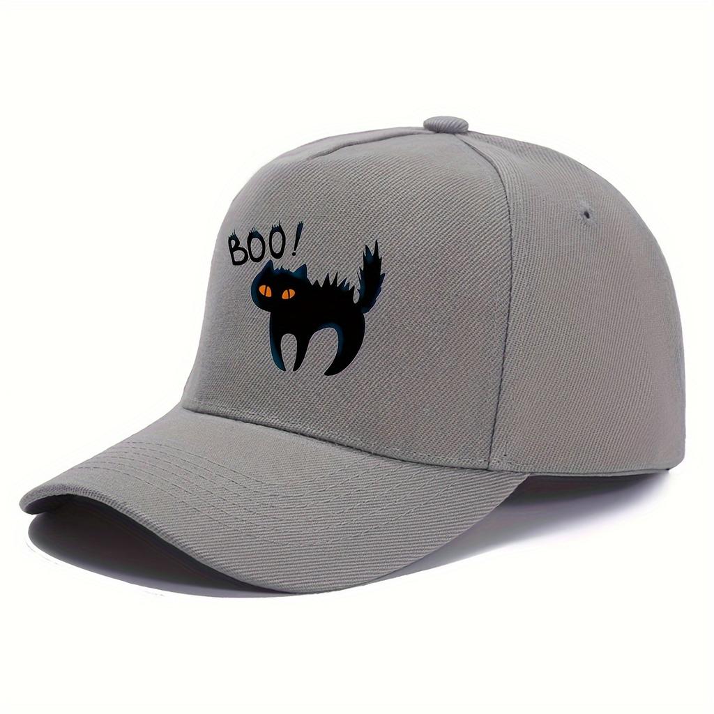 Cute Cat Print Baseball Cap Adjustable SunProtective Stylish Dad Hat for Outdoor Activities