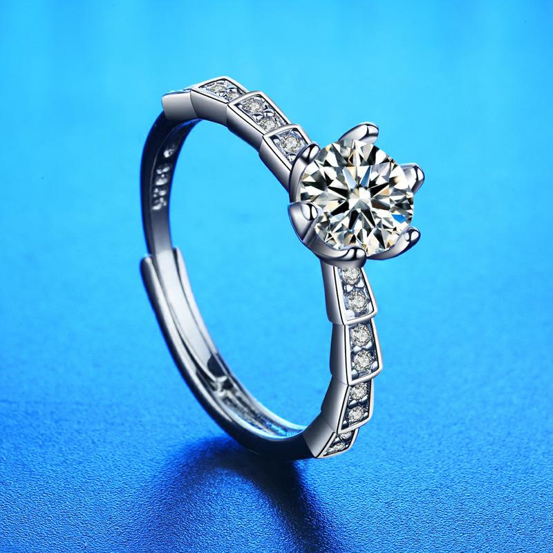New 925 Sterling Silver Ring High Quality Adjustable Size Engagement Ring for Women Wedding Ring Party Fashion Nice Jewelry Gift
