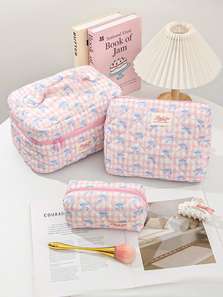 Simple Fresh Makeup Bag Large Capacity Multifunctional Cosmetic Storage Bag Portable Travel Toiletry Pouch for Cosmetics Brushes Toiletries Daily Use