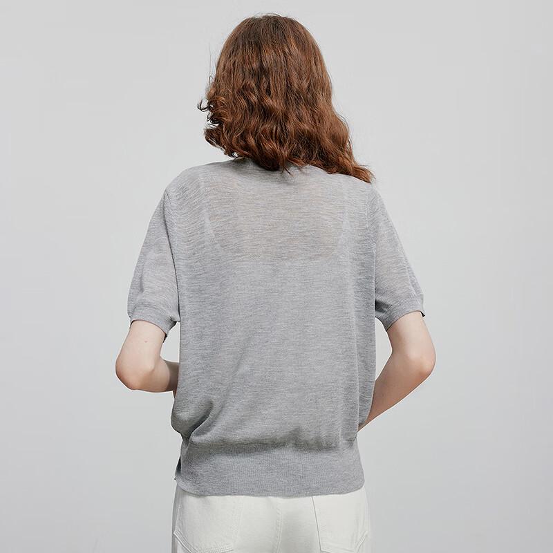 Chuyu Women's V-Neck Cat Jacquard Knit Top