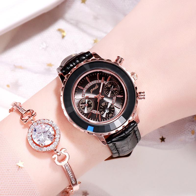 Ladies Fake Three Eyes Watch Casual Fashion Student Single Calendar Watch Quartz Watch