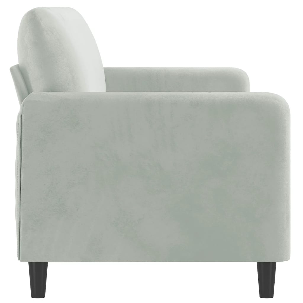 Vidaxl 3-Seater Sofa, Light Grey, 180 Cm, Upholstered In Velvet