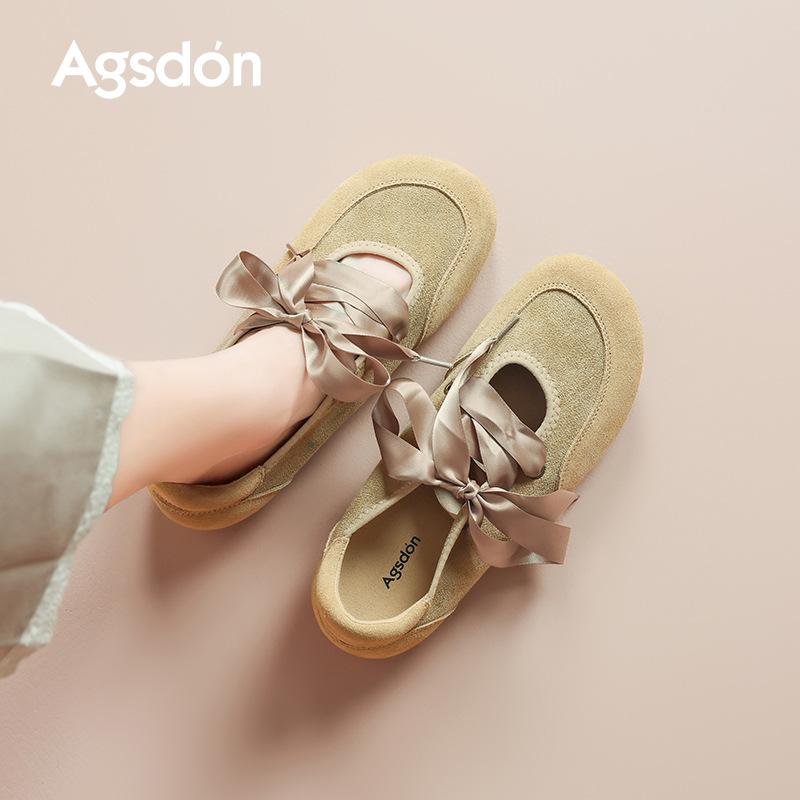 Augustine Sports Mary Jane Shoes Women's 2025 New Autumn French Retro Single Shoes One Pedal Dexun Shoes