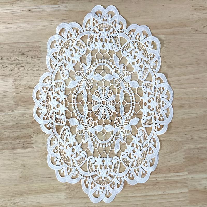 Vintage Hollow Lace Tablecloth Pastoral Placemat Pendulum Props Embroidery Lace Table Mat Embroidery Tablecloth Beige Korean