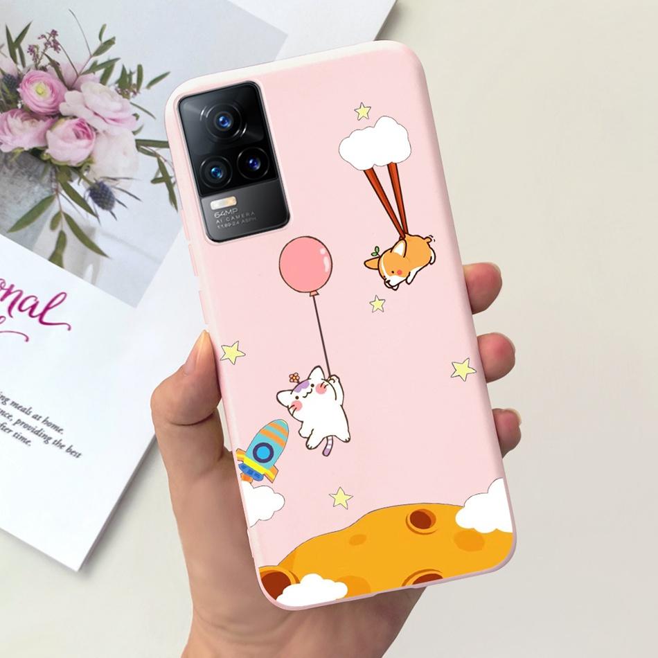 For Vivo V21e Case Vivo V21E 4G V 21E V2061 Lovely Cartoon Candy Color Soft Silicone TPU Phone Back Cover