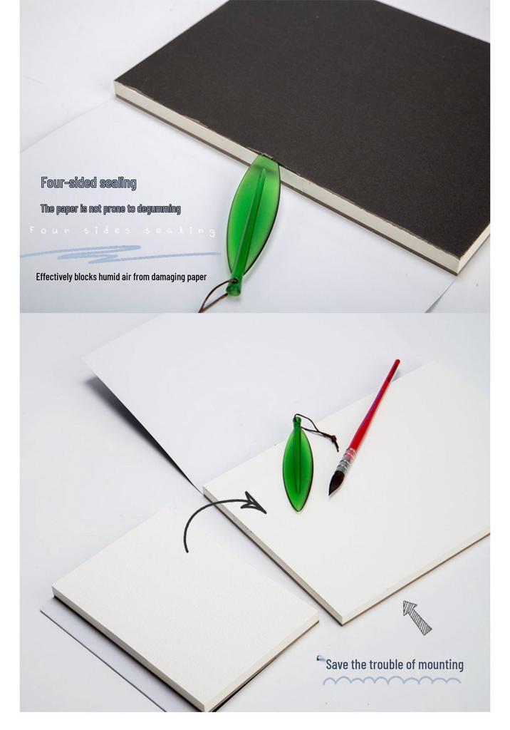 Leighton Portable Watercolor Sketchbook - Hand-painted, All Cotton, 32k-4k Sizes, 300g, Fine to Coarse Textures.