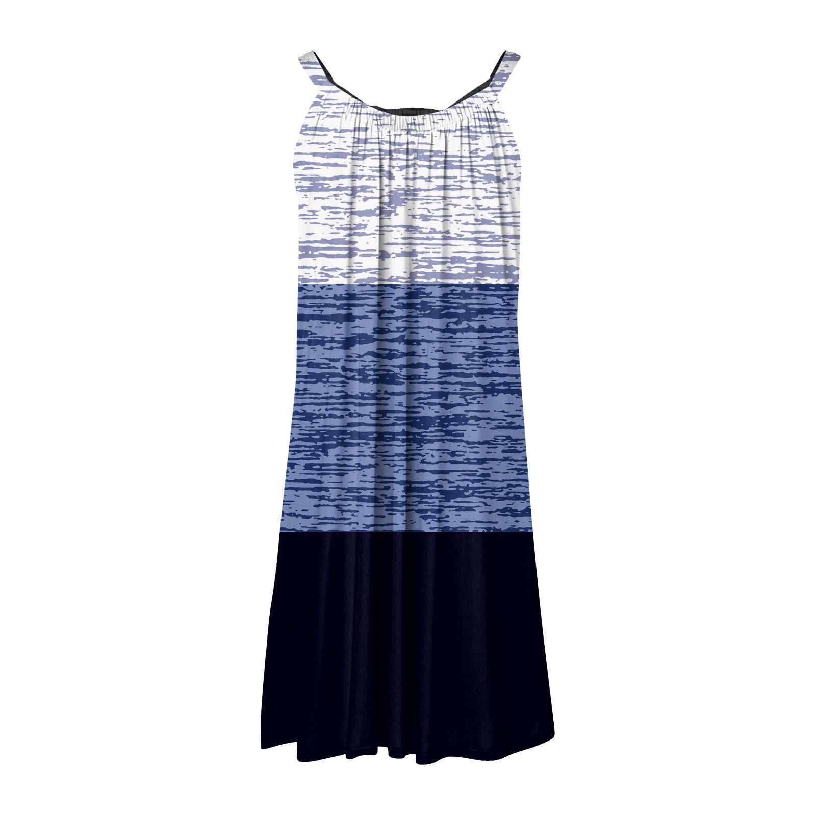 Женское модное летнее пляжное повседневное милое платье на бретельках без рукавов — фото 5