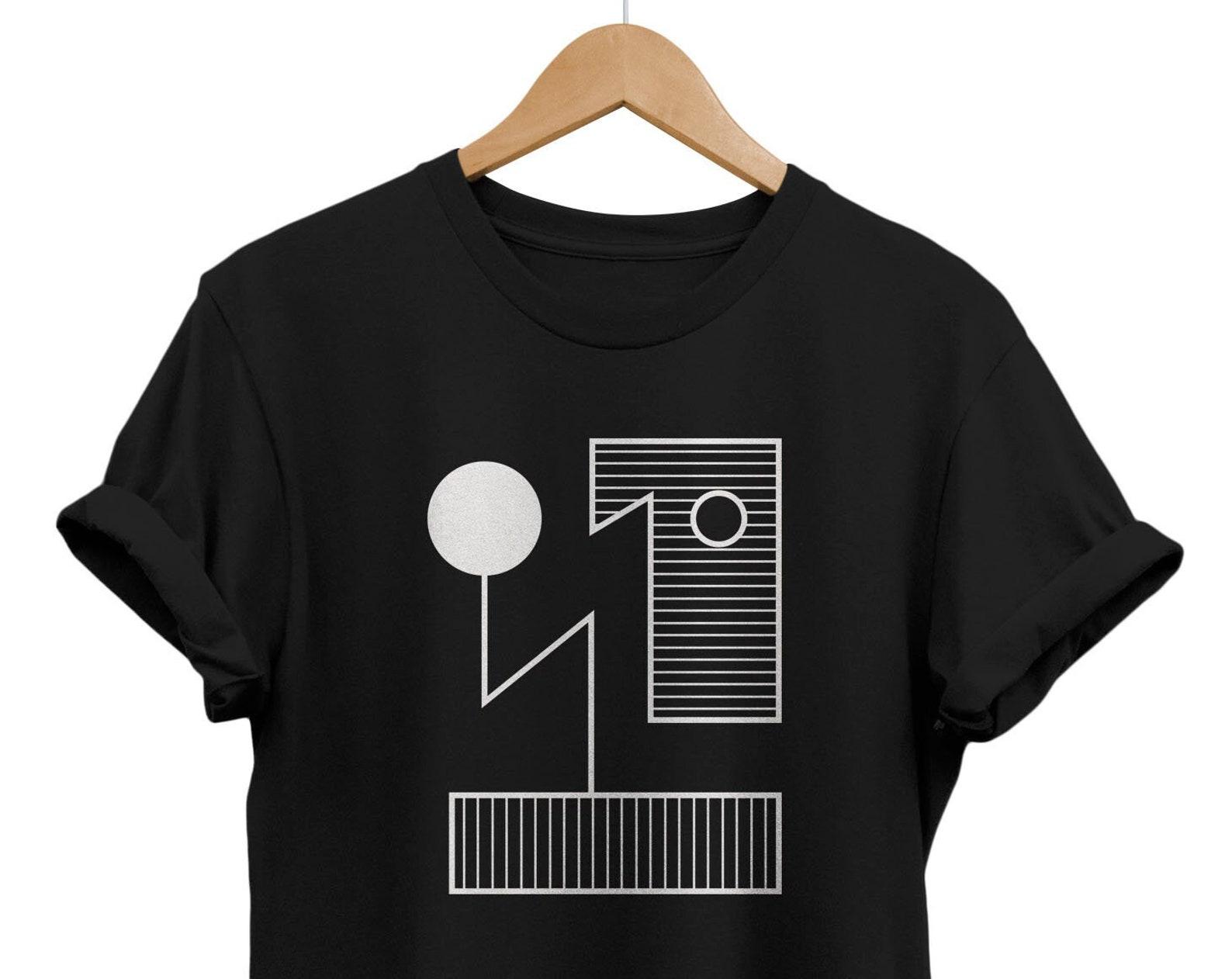 Minimalist Abstract T-Shirt: Geometric Modern Art Tee 4XL