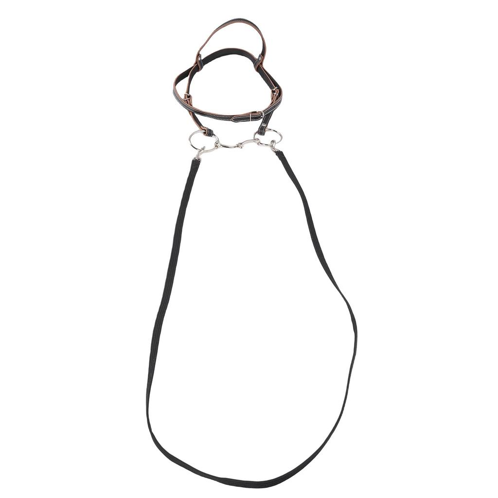 Horse Bridle with Rein Adjustable Size Cowhide Sturdy Comfortable Horse Headstall for Riding
