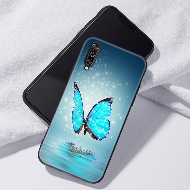 Cartoon Blauer Schmetterling Handyhülle für iPhone Samsung Galaxy Redmi Xiaomi Oppo OnePlus Note SA 7 8 9 10 11 12 13 14 20 21 22 23 53 54 Pro Max Ultra